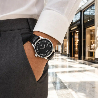 WINDSOR BLACK LEATHER 40MM